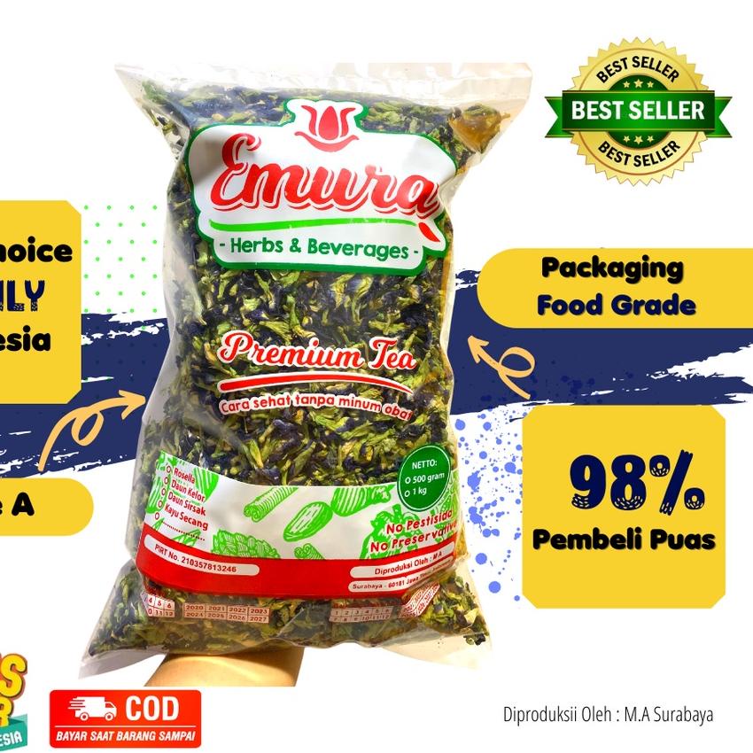 

COD | FG2 | BUNGA TELANG ORGANIK 500 Gr/Teh Bunga Telang Kering/Teh Biru/ Butterfly Pea/ Obat Asma