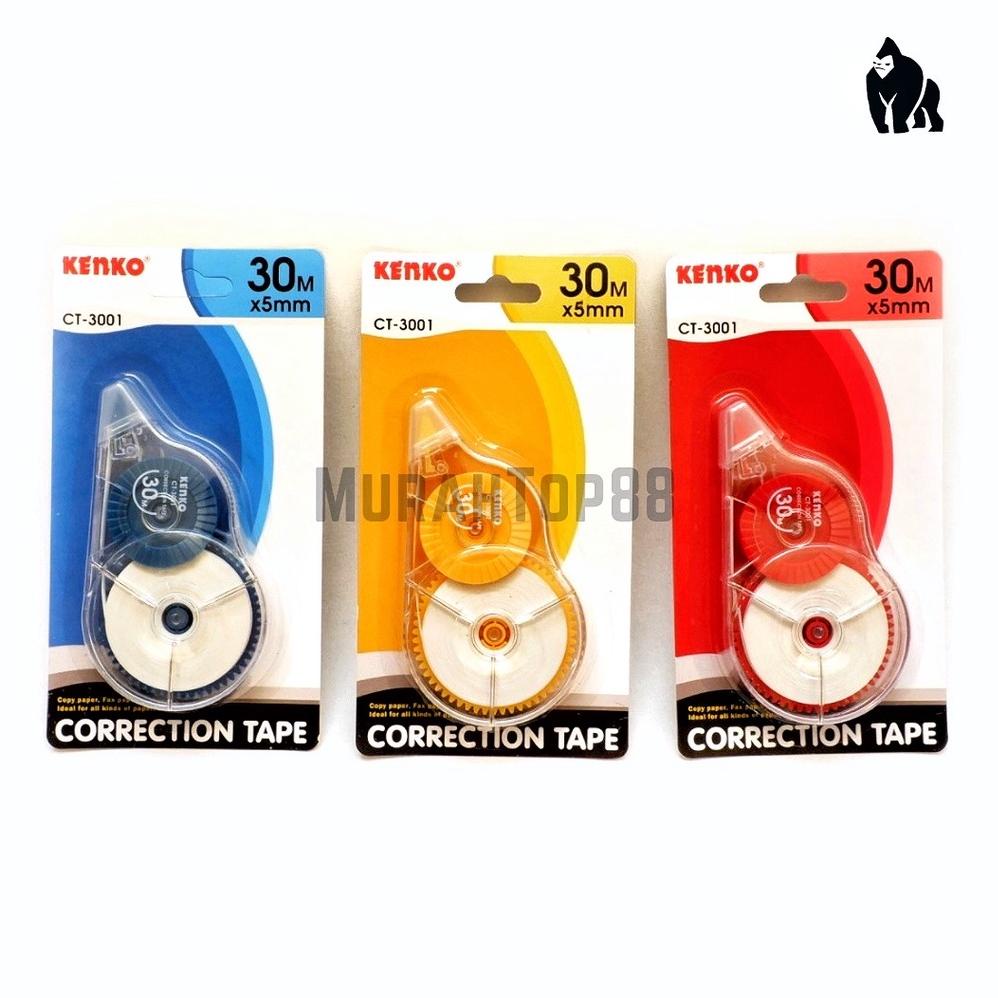 

Correction Tape Kenko CT-3001 / Tipex Kertas Roll Ecer / Pita Koreksi 30 meter x 5 mm Murah