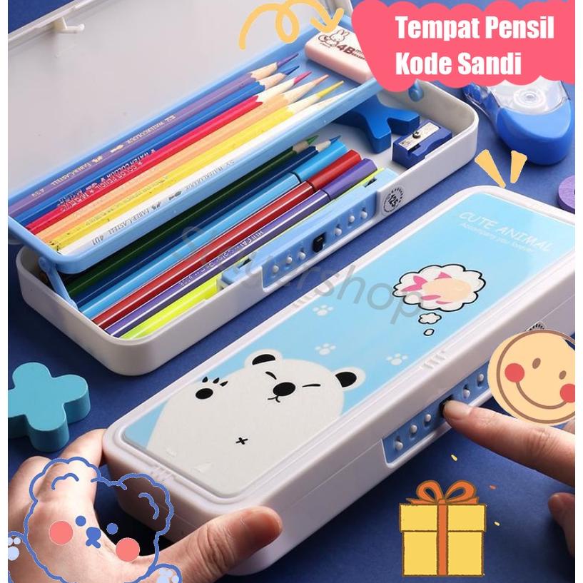 

Hot Sale - Kotak Tempat Tepak Pensil Anak Kode Laki Laki Perempuan 2 Layer ..