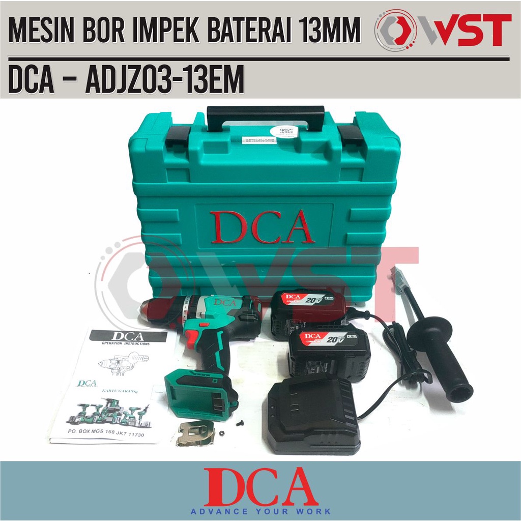 Mesin Bor Impact Baterai 13mm DCA ADJZ03-13EM / Impek ADJZ03 13EM