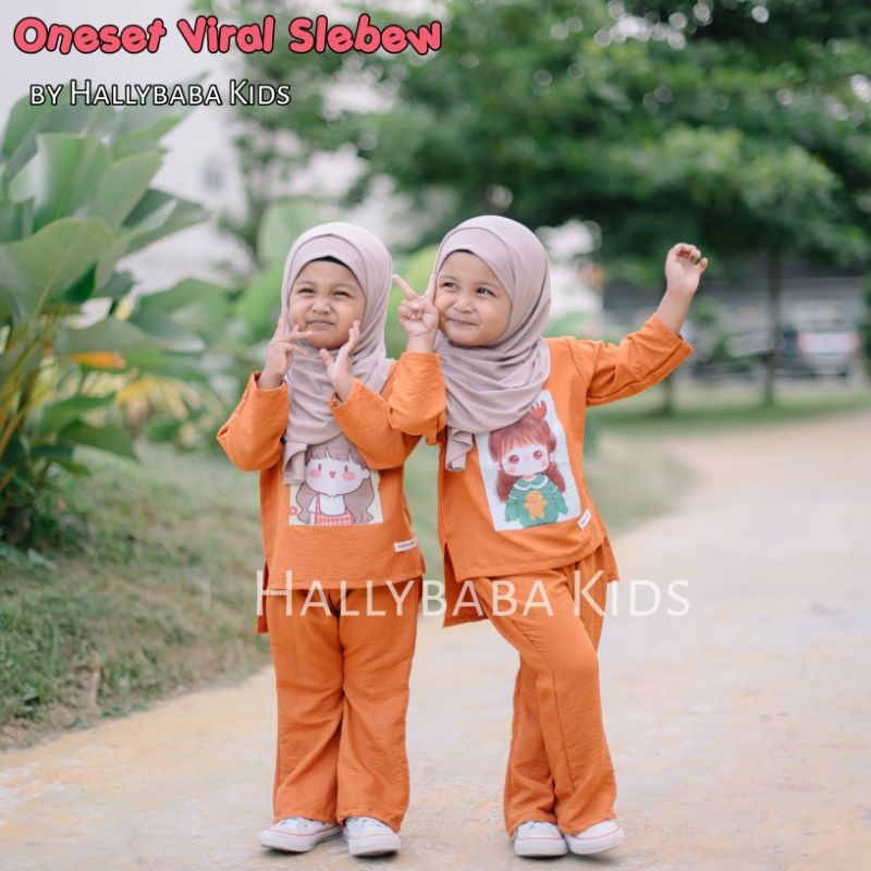 Hallybaba Kids - Setelan Anak (1-5th) Slebew Cringkle Set