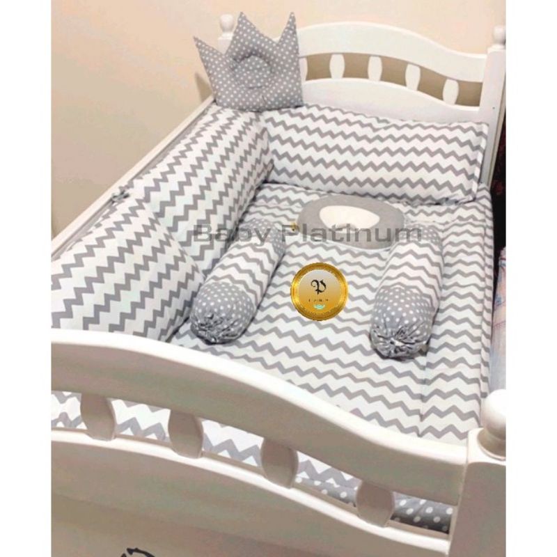 Bumper Box Bayi Set Katun Jepang Pelindung Sisi Box Bayi Sprei  Perlengkapan Tidur Bayi