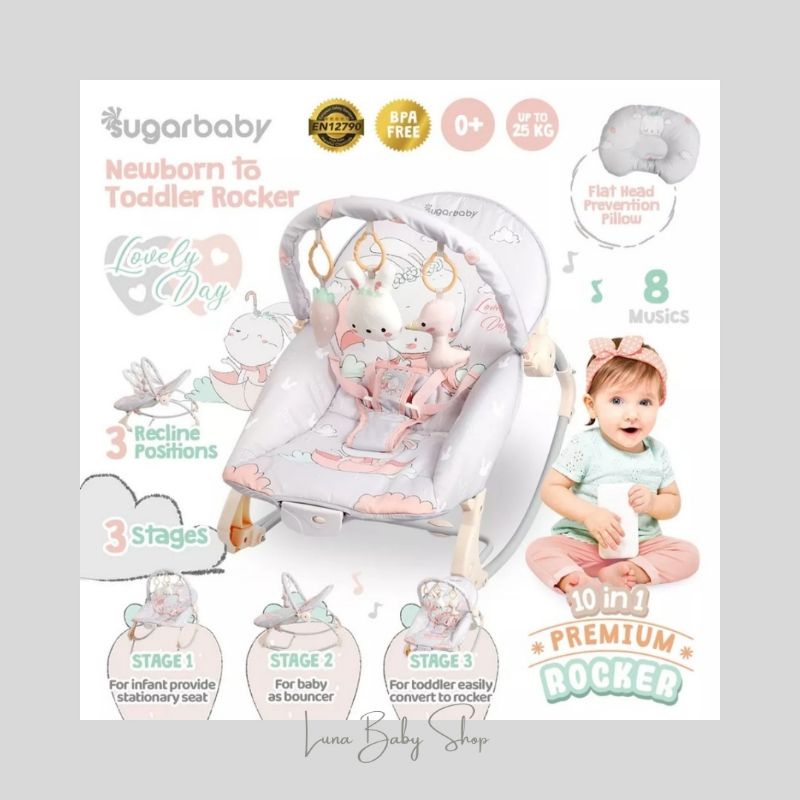 Sugar Baby Bouncer 10in1 Premium Rocker/Kursi Goyang