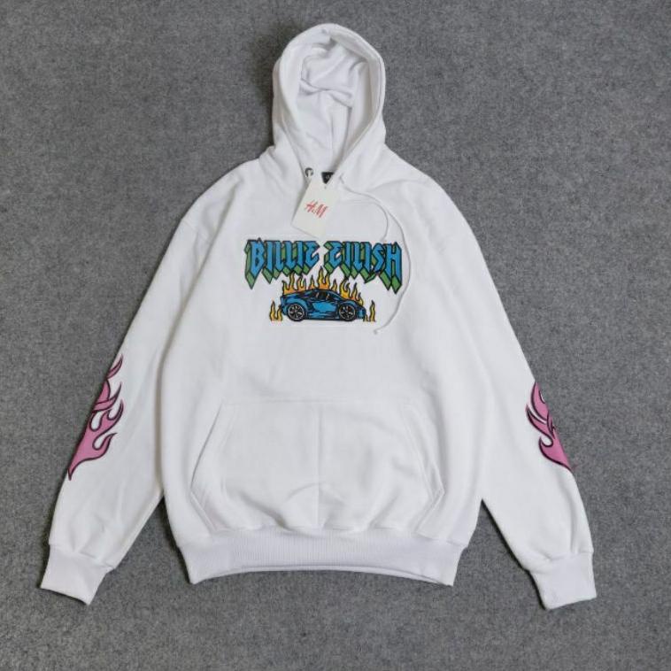 12.12 Terlaris Sweater Hoodie H&M Billie Eilish Flame Mobil Sweatshirt Jacket Pria Wanita Katun Flee