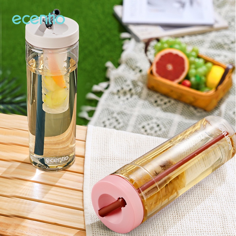 ecentio Botol minum sedotan 780ml sticker DIY Dilengkapi filter bottle minum big size tumbler minum Sport Besar