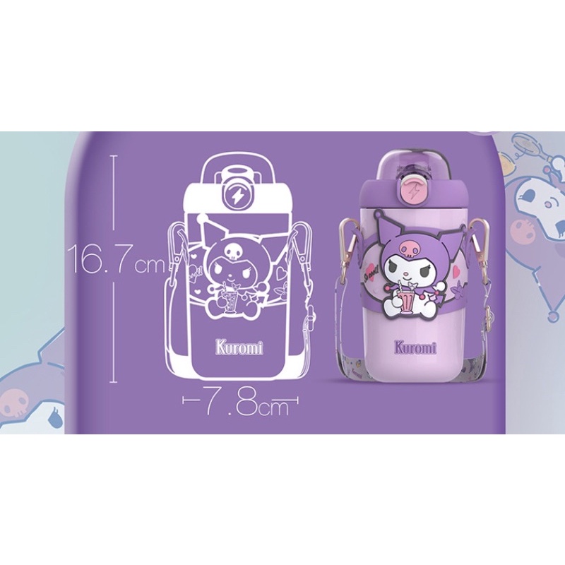 Botol Minum Stainless 316 Sedot Kuromi Melody Cinnamoroll Pompompurin / Botol Stainless Anak