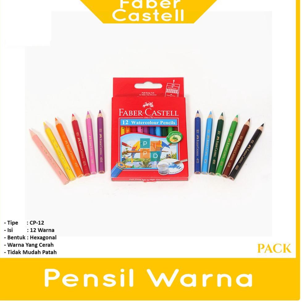 

[DISKON !!] FABER-CASTELL - Pensil Warna Watercolour 12 Warna Mini - Set [KODE 78]