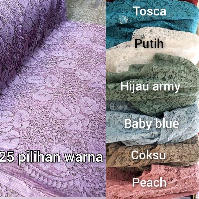 (♥C6369]  Kain Brokat Lace Corneli/Kain Tile Brukat/Burakt Meteran Premium/Bahan Kebaya Seragam Braidsmaid