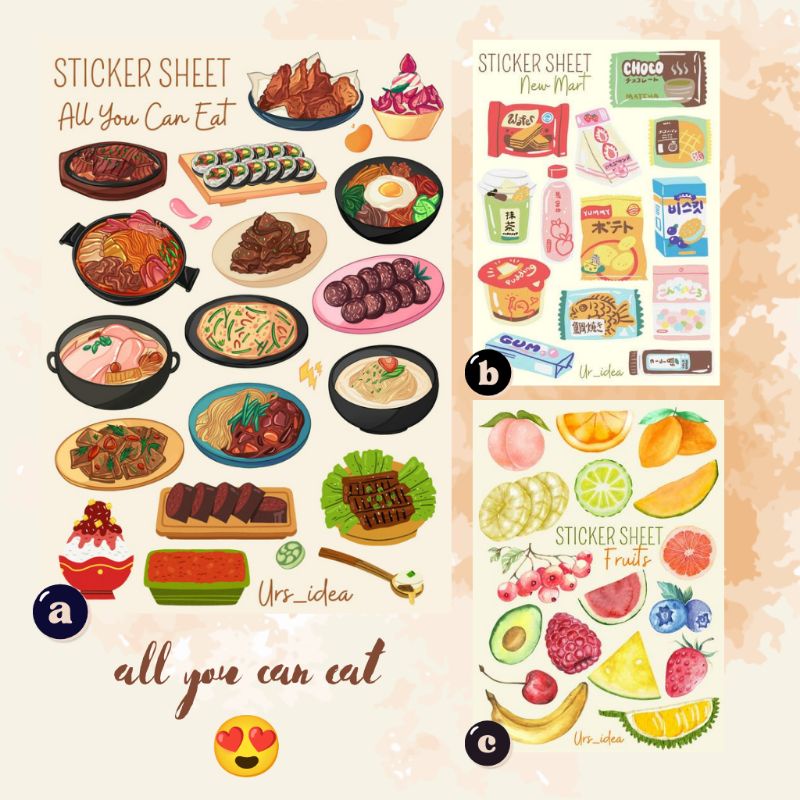 

Sticker aesthatic sticker jurnal sticker buku sticker cutting food series