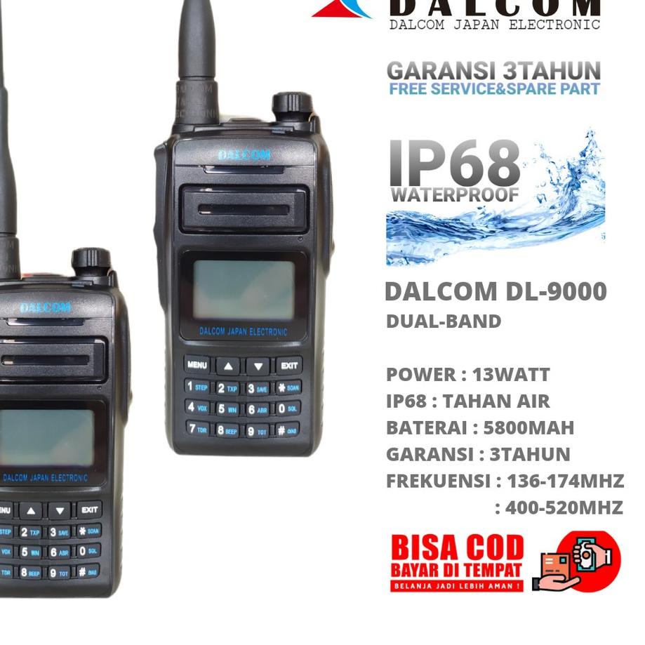 Termurah HT DALCOM JAPAN DL-9000 DUAL BAND 13W WATERPROOF