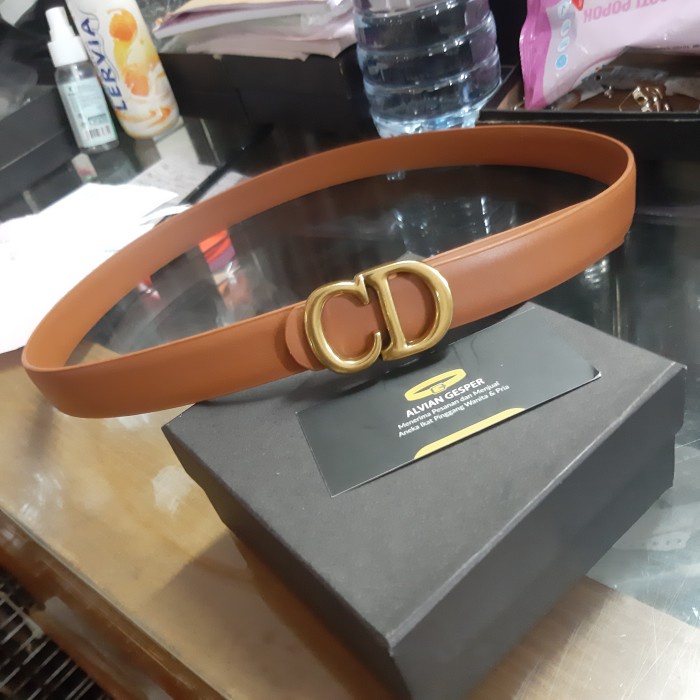 Tali Pinggang Wanita ikat belt import logo c d 2 5cm camel tan Ikat Pinggang Wanita Promo Fashion Ge