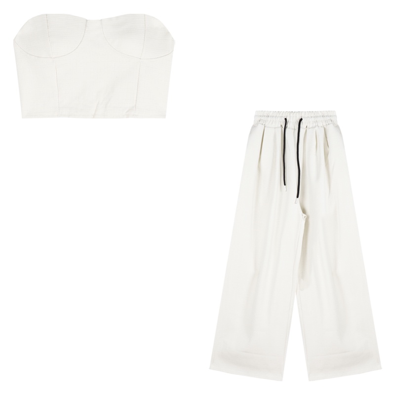 □❖celana wanita harga murah hot girl tabung atas rompi wanita musim panas baru baju olahraga pinggang tinggi kasual kecil celana lebar kaki celana dua potong celana wanita celana pinggang tinggi