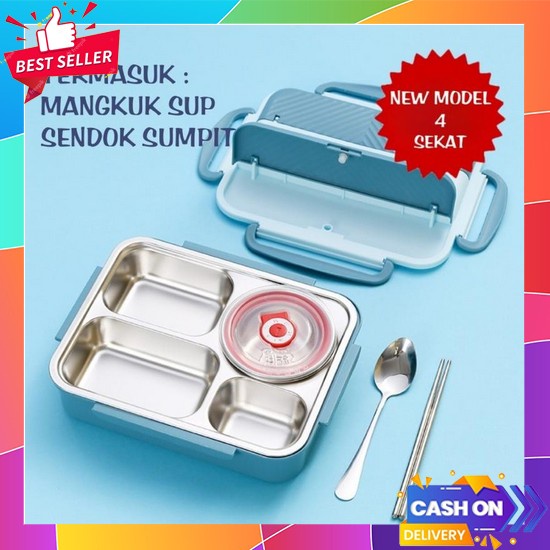 Kotak Makan Anak Tk Tempat Bekal Dewasa Anti Tumpah Lunch Box Aesthetic Set Anak Stainless Sekolah K