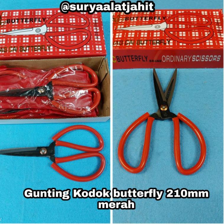 

[PROMOSI !!] Gunting Kodok butterfly 210mm gg merah lapis plastik =rp.15.000/pcs [KODE 8]