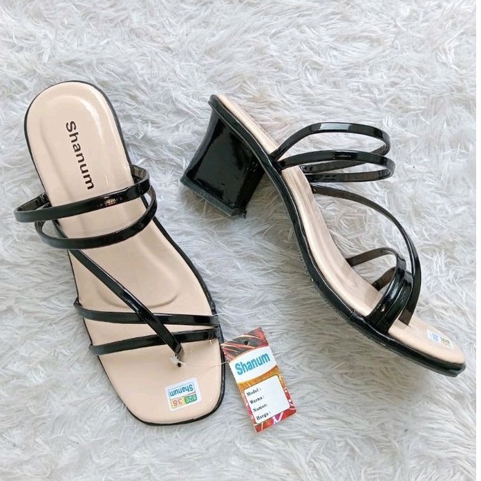 Sandal higheels wanita model tali hak 5 cm