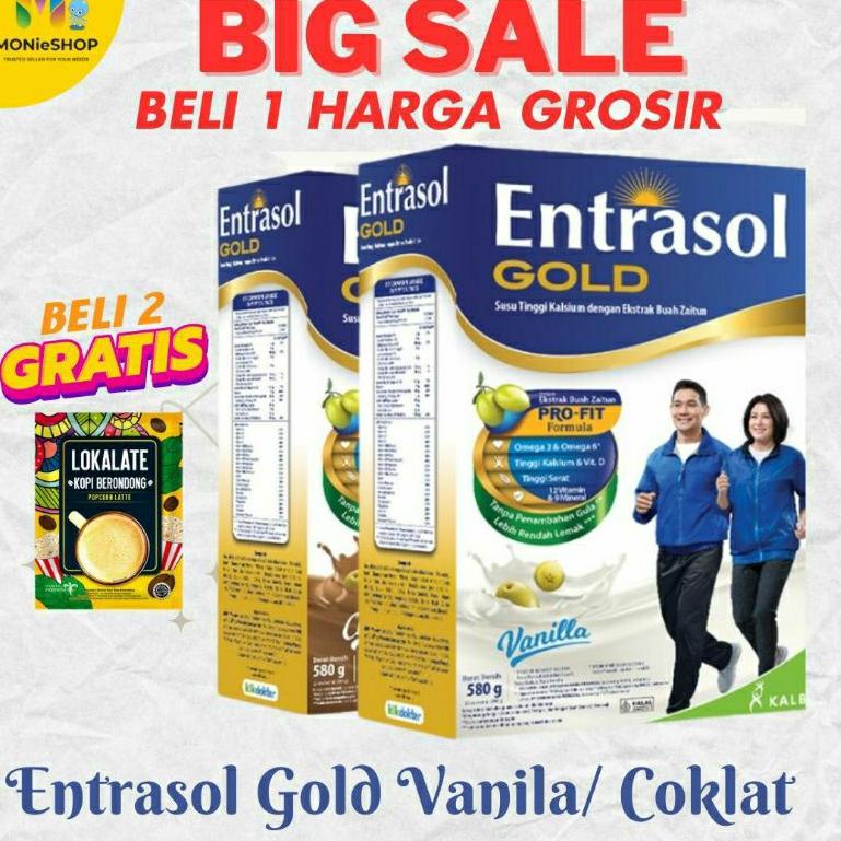 

Terbaru Entrasol Gold 600gr 580 gram Coklat/vanila/ Plain Original 350gr