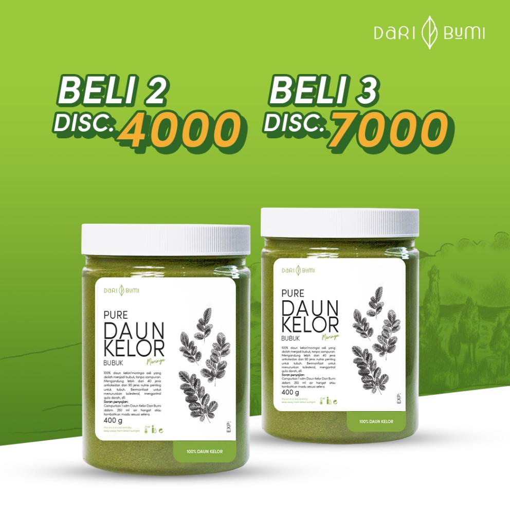 

[KODE 77] Daun Kelor Moringa Bubuk Organik 400 gr daribumi Premium Pure Organic