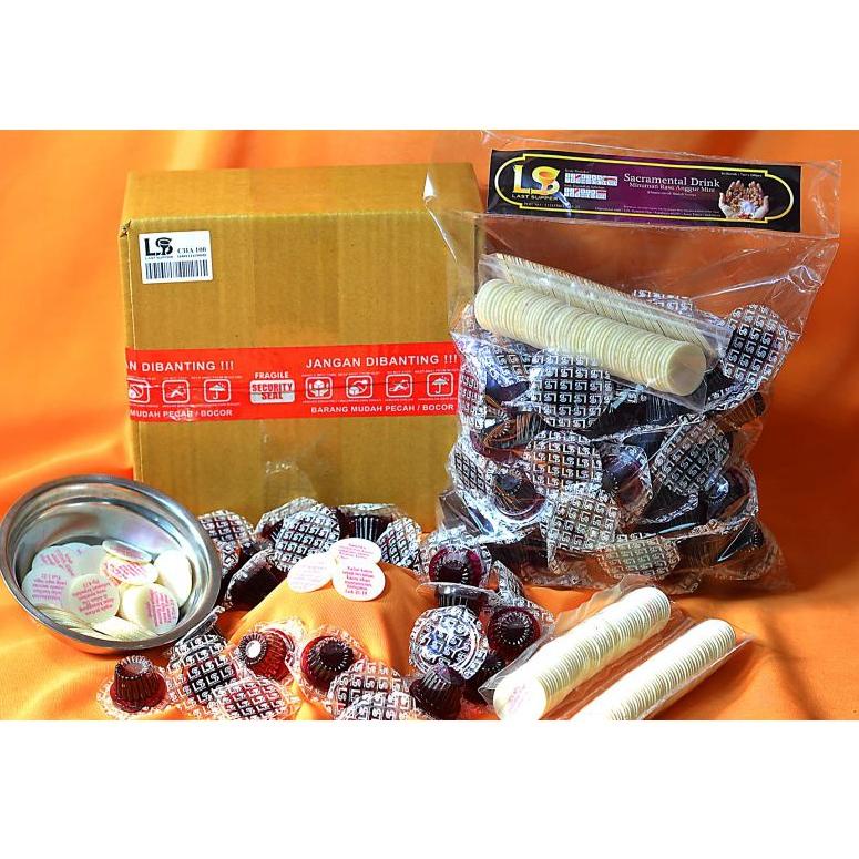 

《packingaman》 Minuman Rasa Anggur Mint Perjamuan Cup + Hosti Ayat (isi 100) non alkohol