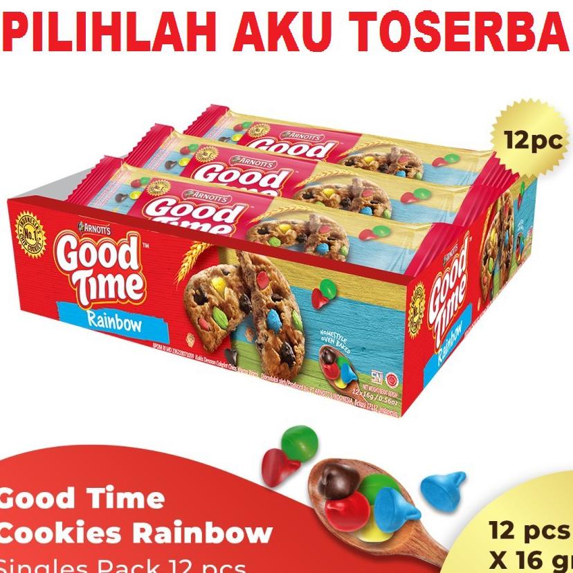 

Good Time Cookies Rainbow 16 Gram Singles Pa - ( Harga 1 Karton Isi 10 Pa )
