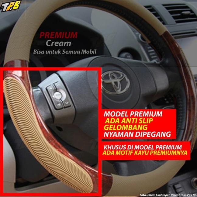 COVER STIR MOBIL SARUNG SETIR KULIT CARBON KAYU HITAM LIVINA INNOVA DL