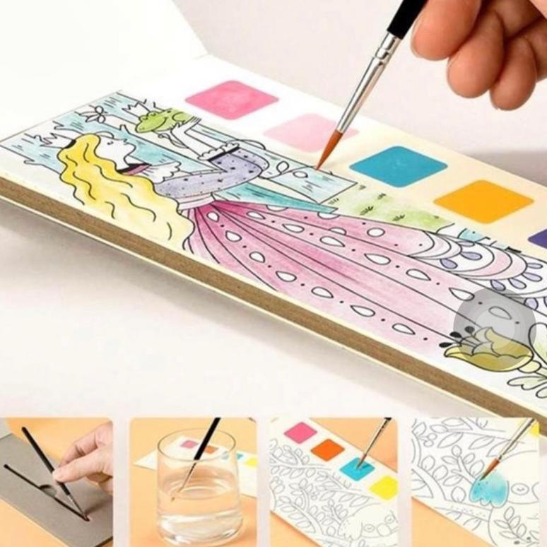 

0V6353 Buku Gambar Lukis Anak Cat Air Buku Cat Mewarnai Watercolour Painting - Buku Gambar Anak Lukis Kirim Sekarang