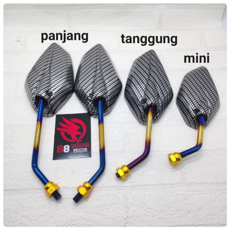 Spion Yamaha Jupiter Karbon Gagang Twotone Panjang Spion Variasi Karbon Yamaha Jupiter Mio Fino Aerox Nmax Lexi Vixion Vega