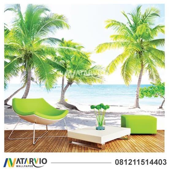 Wallpaper Custom Printing - Wallpaper Dinding Custom Gambar Pantai 3D