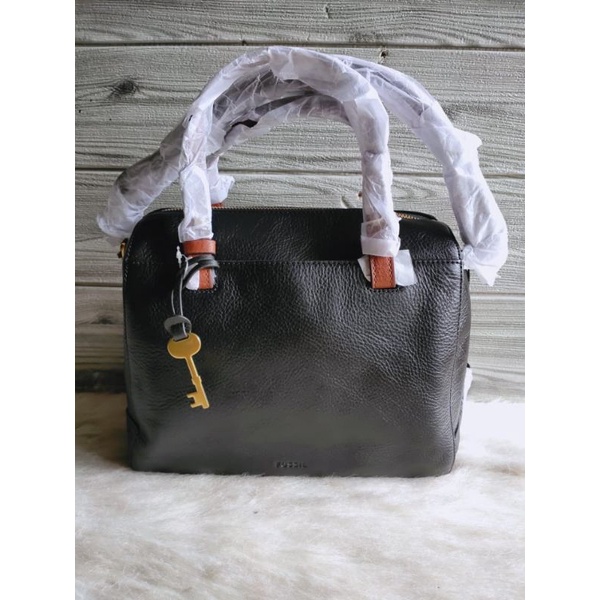 (NEW) FOSSIL RACHEL SATCHEL LEATHER BLACK