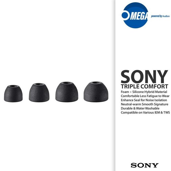 Terbaru Sony Triple Comfort Ep-Tc50 Foam+Silicone Eartips For In-Ear Iem & Tws