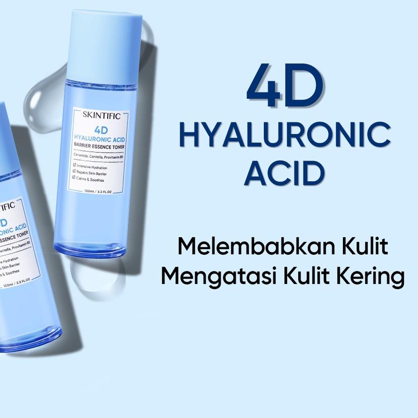 Termurah | KI3 | 2 PCS SKINTIFIC - 4D Hyaluronic Acid (HA) Barrier Essence Toner Defeat Dryness In10S 100Ml Toner Pelembab【BPOM】
