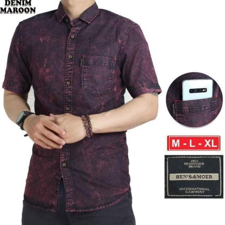 Best kemeja Denim Levis Pria Lengan Pendek Ben's & More 