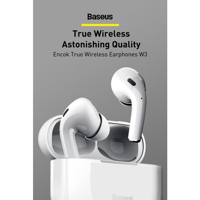 Terbaru Baseus True Wireless Bluetooth Earphone Earbuds Tws W3