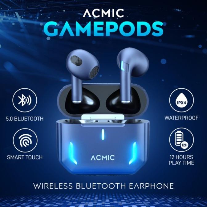 Terbaru Acmic Gamepods Tws Gaming True Wireless Headset Bluetooth Earphone