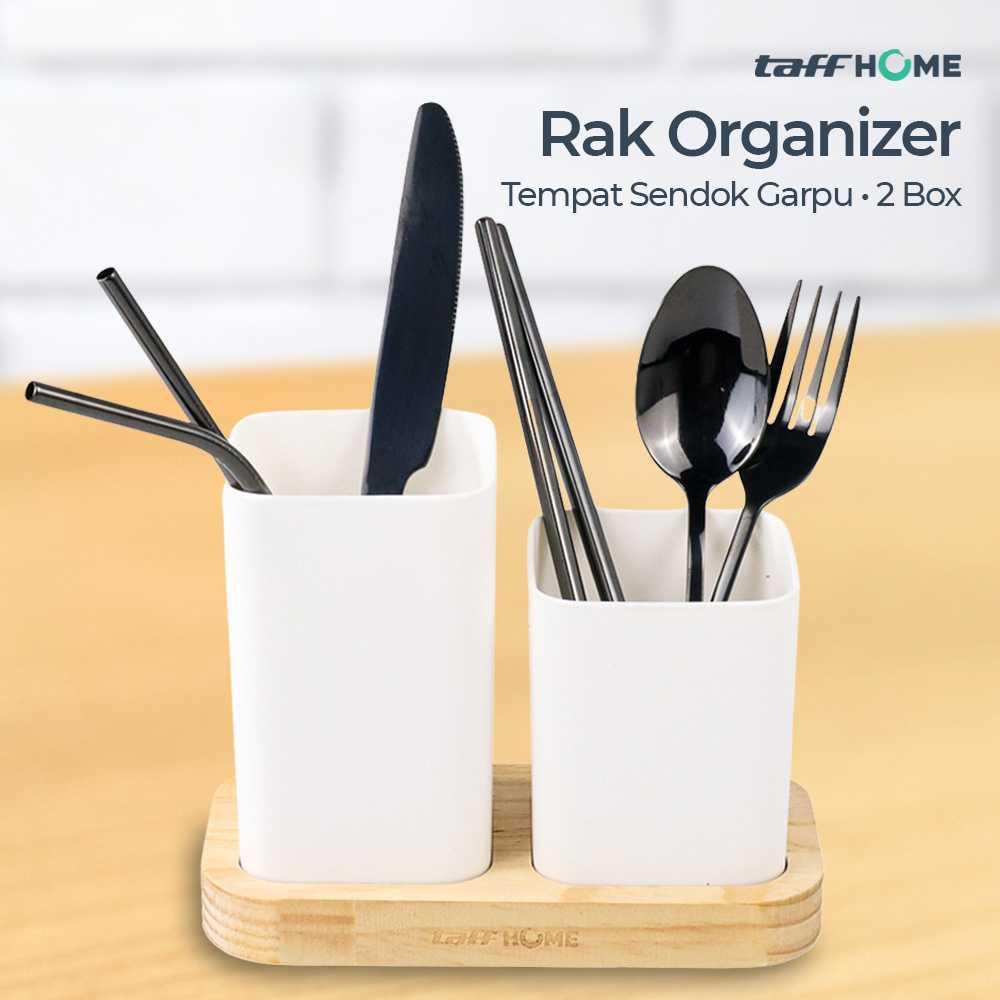 TaffHOME Rak Organizer Dapur Tempat Sendok Garpu 2 Box - LL251