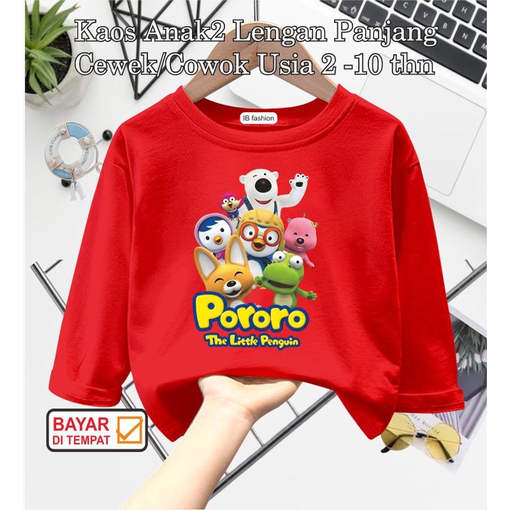 ((IB))KAOS ANAK2 UNISEX PANJANG/PORORO DIGITAL SABLON