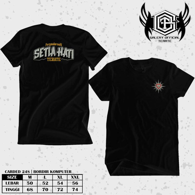 KAOS BORDIR PENDEK HATI BERSINAR PSHT