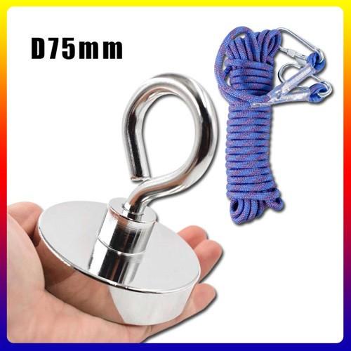 Paket Magnet Fishing Neodymium Super Kuat Besar D75mm
