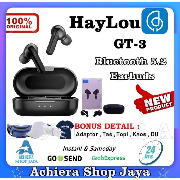 Terbaru Haylou Gt3 Tws Wireless Earphone Headset Bass Altr Gt1 Pro Plus Xr Gt5