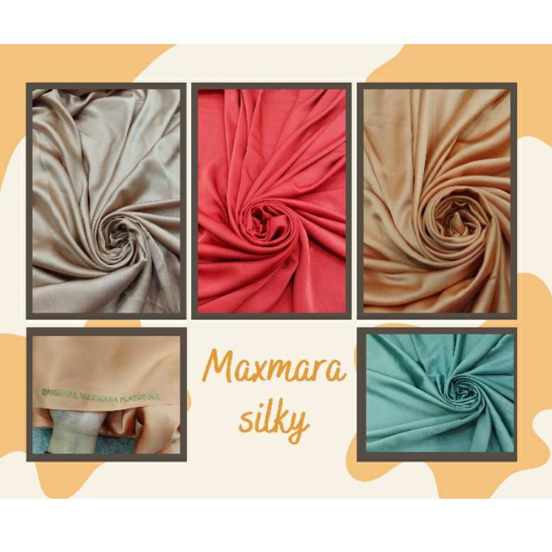 Jual Murah Gratis Mini Gold Satin Mxmr premium silky/maxmara silky/satin maxmara/kain polos maxmara/