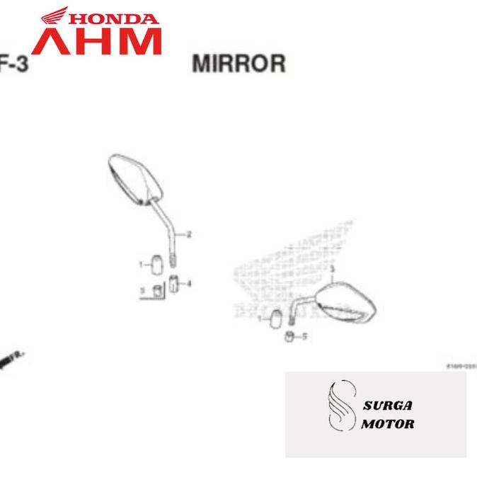 Kaca Spion Kanan Beat K1A Cbs 2020 2021 2022 Beat Street Ori Honda Ahm Promo