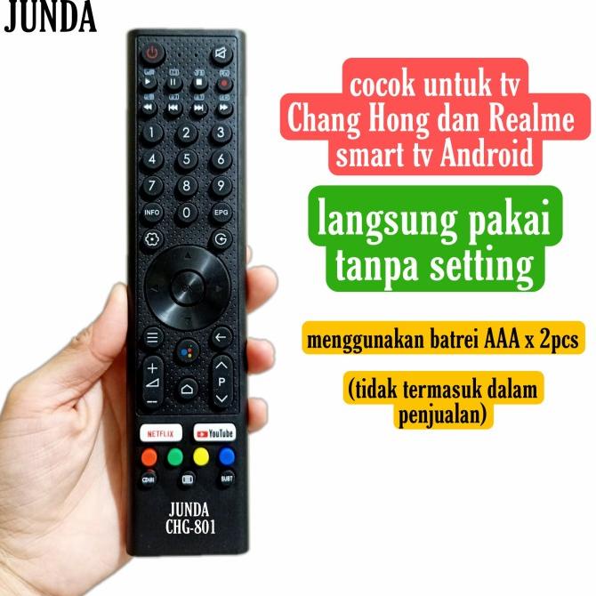 Remote Remot Led Junda 801 Cocok Di Changhong Realme Smart Tv Android