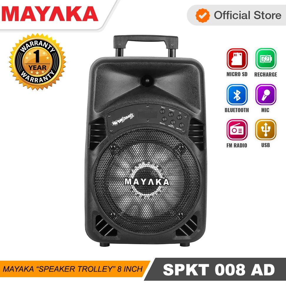 Mayaka - Speaker Portable 8" Free Mic Bluetoth Speaker - Spkt-008Ad - Garansi Resmi Mayaka