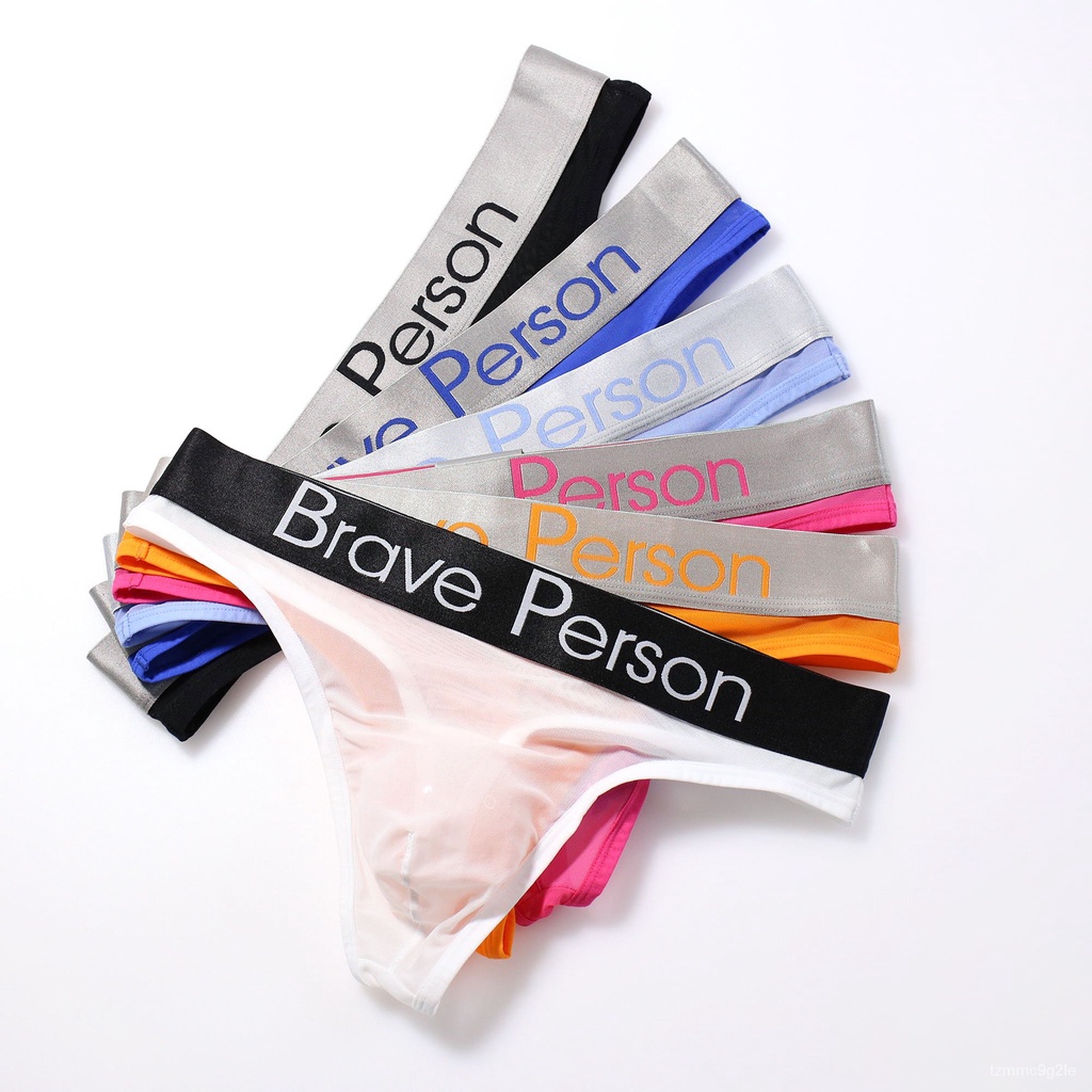 New Brand BRAVE PERSON Men Underwear Sexy Mesh Shorts Lace Trunks Thongs
