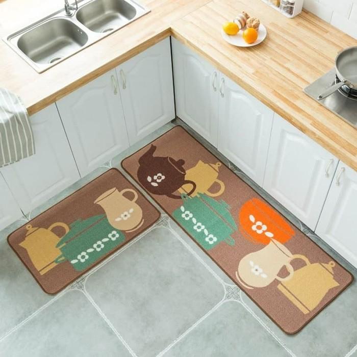 1Set Keset Dapur Anti Slip Lucu Aesthetic Minimalis