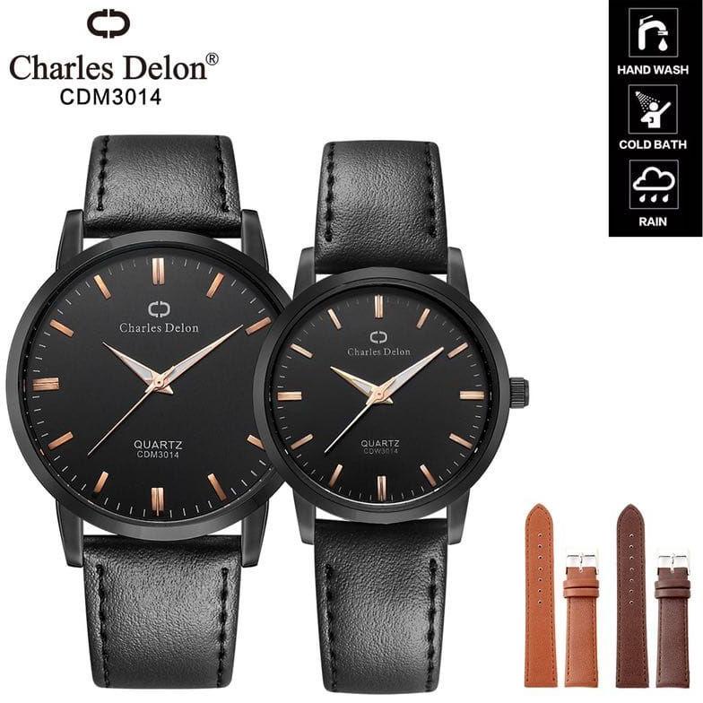 (COD) Jam Tangan Cauple Carles Delon Original Strap kulit Tahan Air
