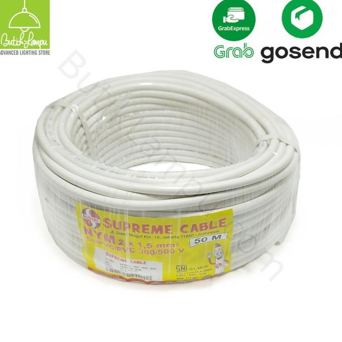 [Khusus Gojek Grab] Kabel Listrik Supreme Nym 2X1.5 2 X 1.5 Roll @50M