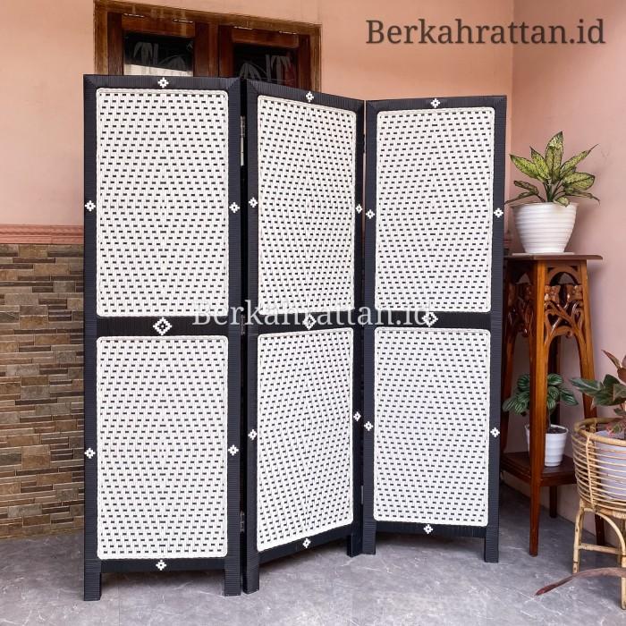 Terlaris Pembatas Ruangan Rotan Sintetis / Partisi / Sketsel Rotan Sintetis - 2 Pintu