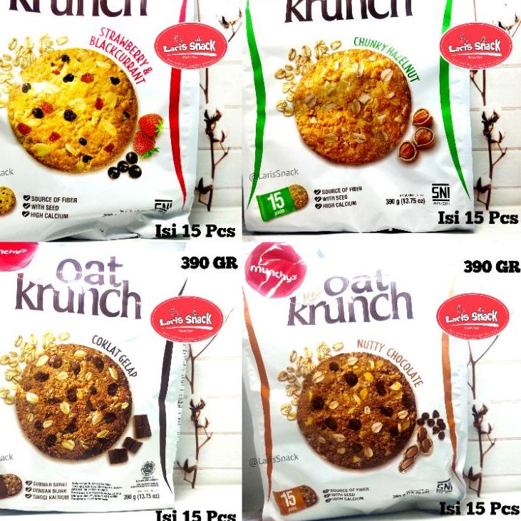 

HARGA GROSIR Oat Krunch Strawberry/Hazelnut/Nutty Coklat/Dark Chocolate 390gr (Isi 15 pcs) grosir