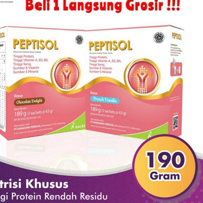 

✨TERBARU✨ Peptisol 190gr vanila coklat / susu nutrisi pasca operasi atau sakit murah