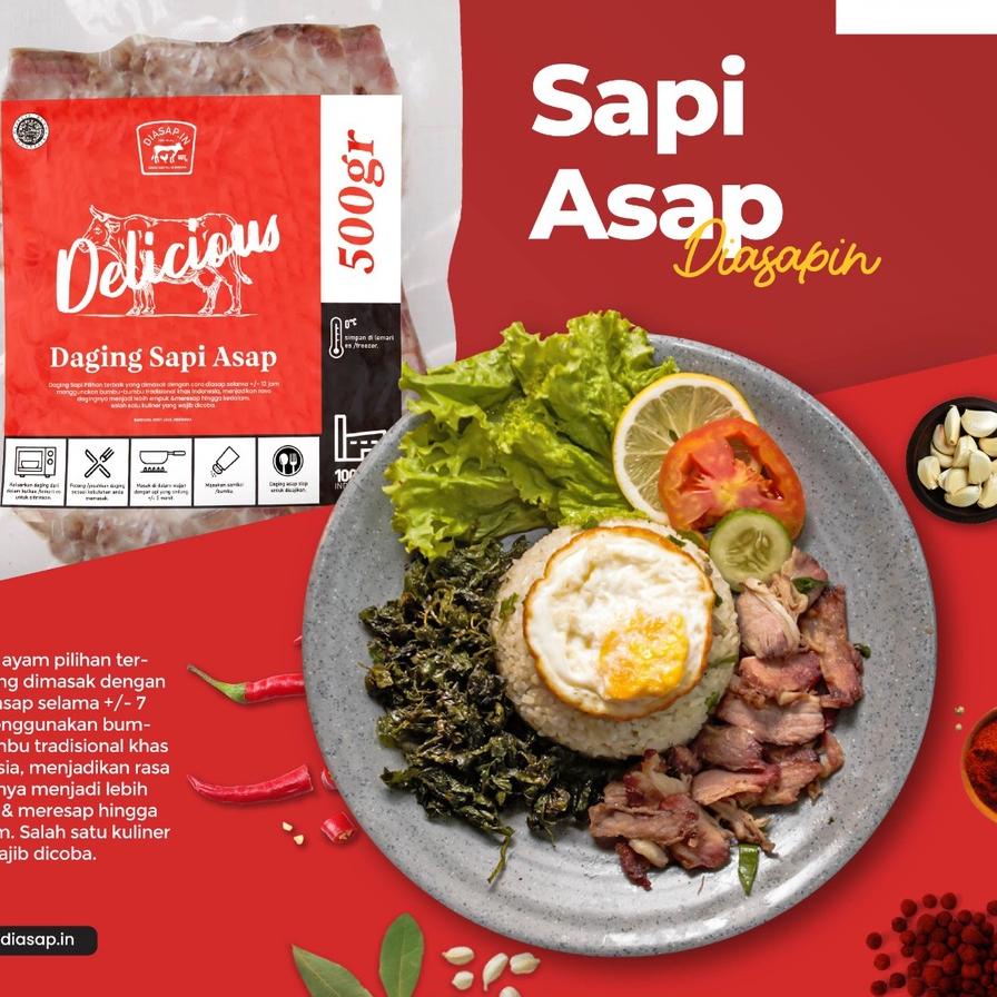 

✨ SEI SAPI FROZEN Daging Asap Sapi DIASAPIN Bandung 500gr 